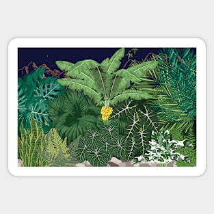 Tropical jungle at night Sticker